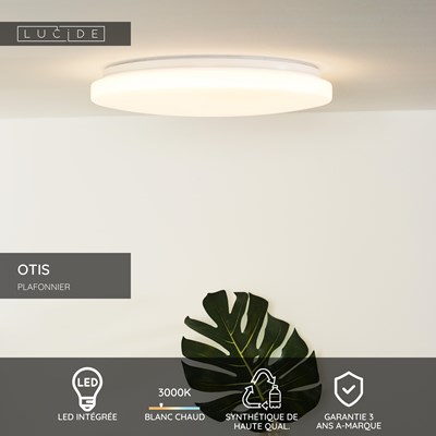 Lucide OTIS - Plafonnier - Ø 39 cm - LED - 1x32W 3000K - Opalin